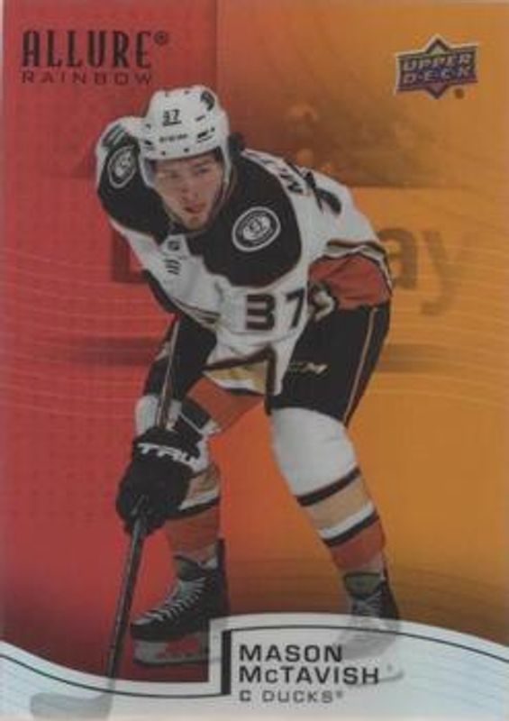 Mason McTavish 2021 Upper Deck Allure #R-3 Rainbow Red - Orange Rookie RAW