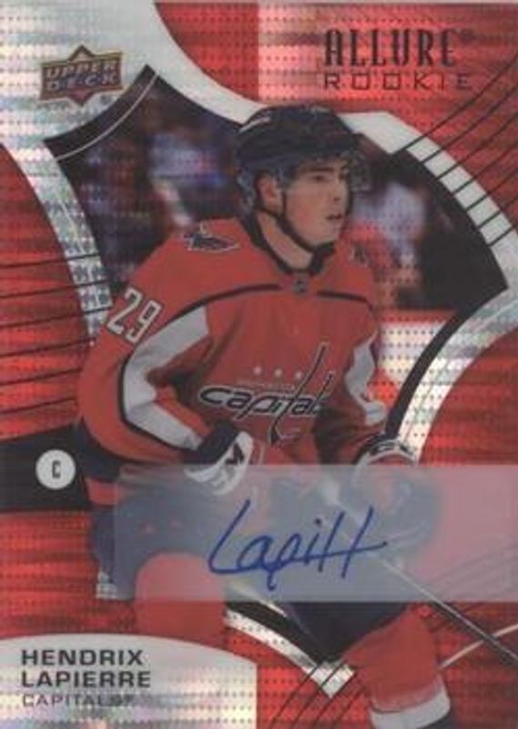 Hendrix Lapierre 2021 Upper Deck Allure #103 Autographs - Red Rainbow Rookie RAW