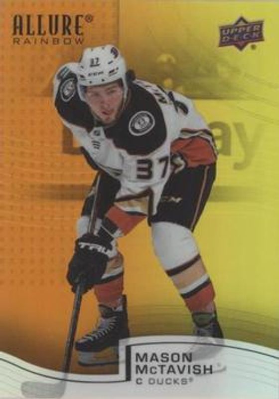 Mason McTavish 2021 Upper Deck Allure #R-3 Rainbow Orange - Yellow Rookie RAW