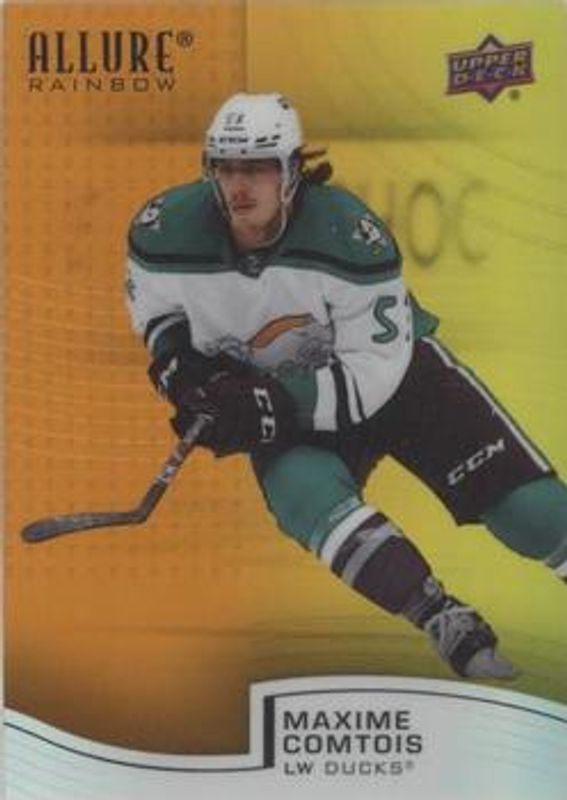 Max Comtois 2021 Upper Deck Allure #R-71 Rainbow Orange - Yellow RAW