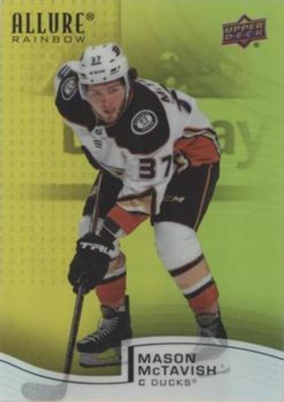 Mason McTavish 2021 Upper Deck Allure #R-3 Rainbow Yellow - Green Rookie RAW