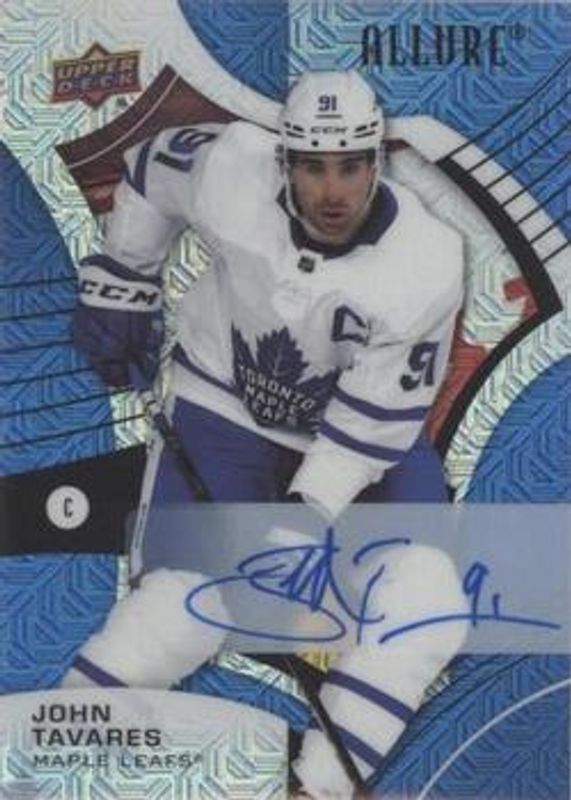 John Tavares 2021 Upper Deck Allure #44 Autographs - Blue Line /35 RAW