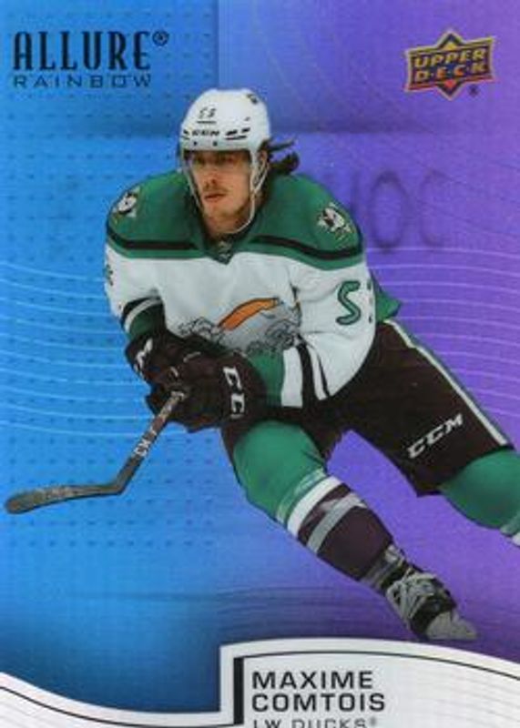 Max Comtois 2021 Upper Deck Allure #R-71 Rainbow Blue - Purple /199 RAW
