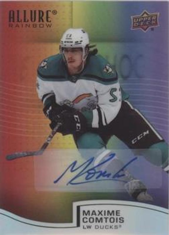 Max Comtois 2021 Upper Deck Allure #R-71 Rainbow Full Rainbow Autographs RAW