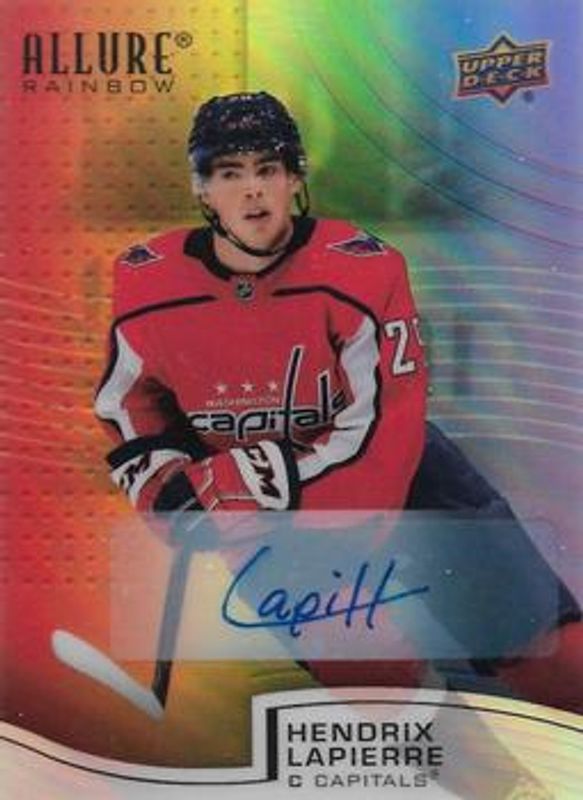 Hendrix Lapierre 2021 Upper Deck Allure #R-12 Rainbow Full Rainbow Autographs Rookie RAW