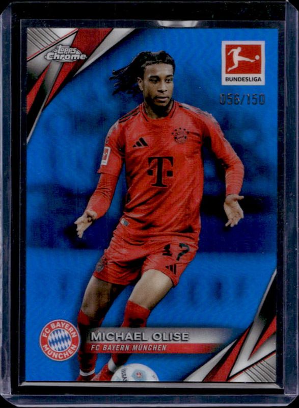 Michael Olise 2024 Topps Chrome Bundesliga #82 Blue Refractor /150 RAW
