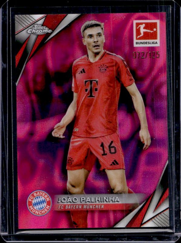 Joao Palhinha 2024 Topps Chrome Bundesliga #80 Magenta Lava Refractor /125 RAW
