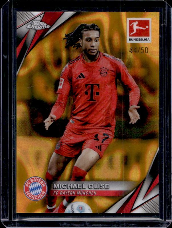 Michael Olise 2024 Topps Chrome Bundesliga #82 Gold Lava Refractor /50 RAW