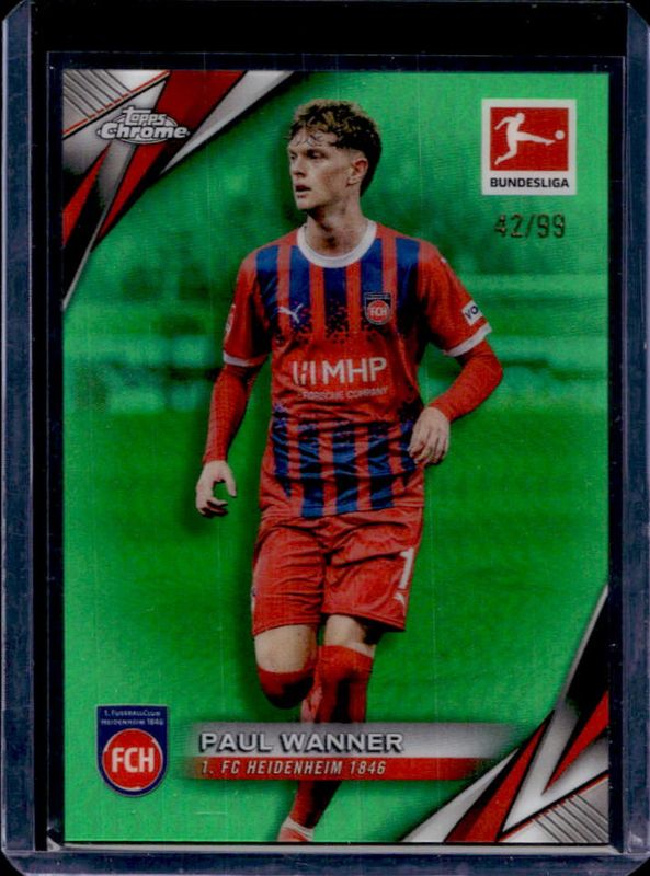 Paul Wanner 2024 Topps Chrome Bundesliga #43 Green Refractor /99 RAW