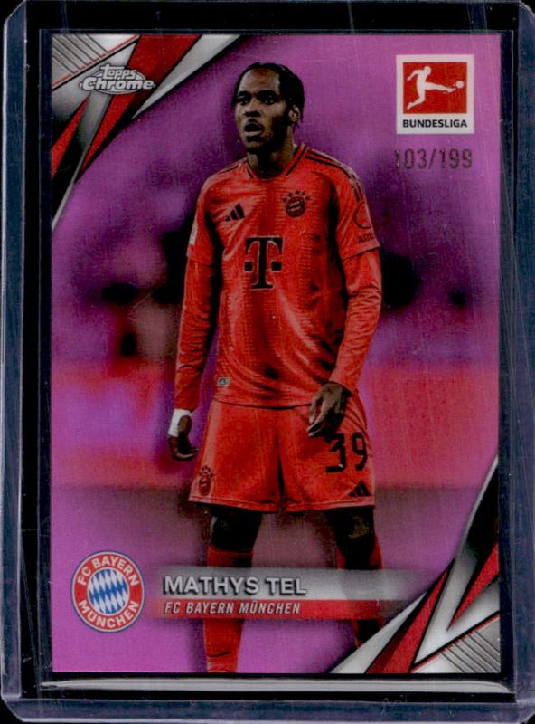 Mathys Tel 2024 Topps Chrome Bundesliga #83 Pink Refractor /199 RAW