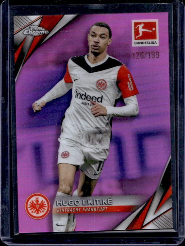 Hugo Ekitike 2024 Topps Chrome Bundesliga #34 Pink Refractor /199 RAW