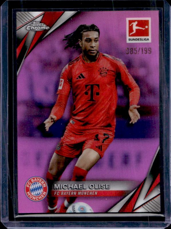 Michael Olise 2024 Topps Chrome Bundesliga #82 Pink Refractor /199 RAW