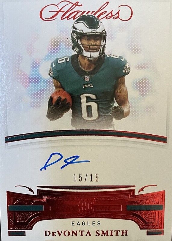 DeVonta Smith 2021 Flawless #FRS-DVS Flawless Rookie Signatures - Ruby (/15) PSA 10