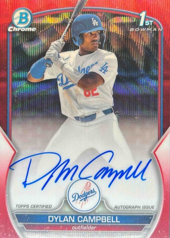 2023 Bowman Draft #CDA-DCA Chrome Prospect Auto - Red Wave Refractor /5 (1st)