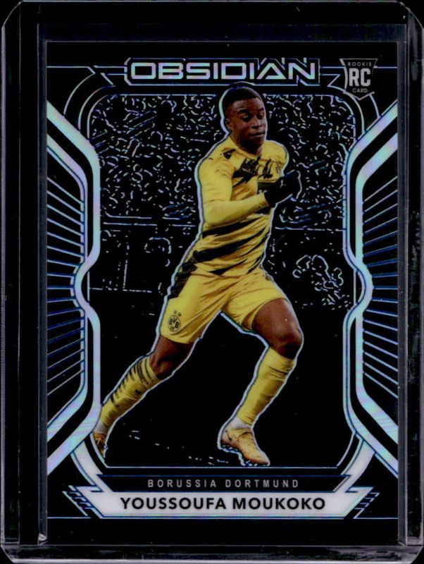 Youssoufa Moukoko 2020 Obsidian #33 Electric Etch Blue /30 Rookie RAW