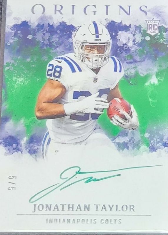 Jonathan Taylor 2020 Origins #RA-JT Rookie Autographs - Green /5 RAW