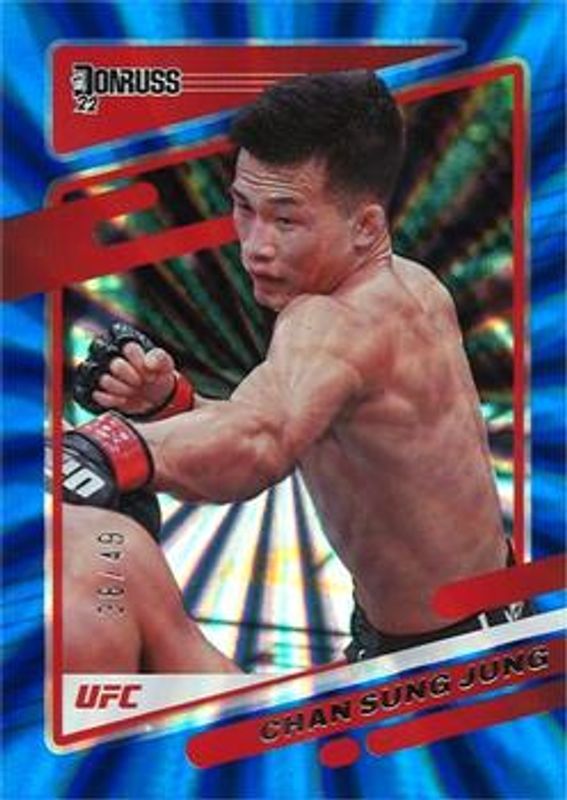 Chan Sung Jung 2022 Donruss UFC #75 Holo Blue Laser /49 RAW