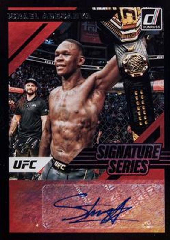 Israel Adesanya 2022 Donruss UFC #SS-IAD Signatures Series - Black /1 RAW