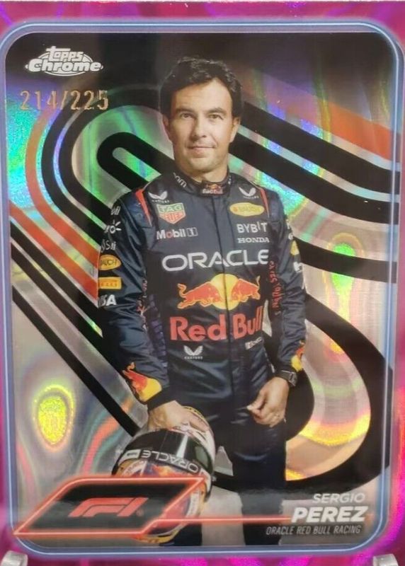 Sergio Perez 2024 Topps Chrome Formula 1 #2 Fuchsia Lava Refractor /225 PSA 10