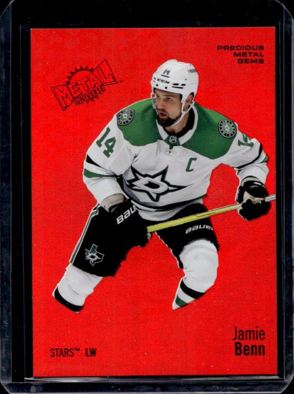 Jamie Benn 2022 Metal Universe #89 Precious Metal Gems Red /100 RAW