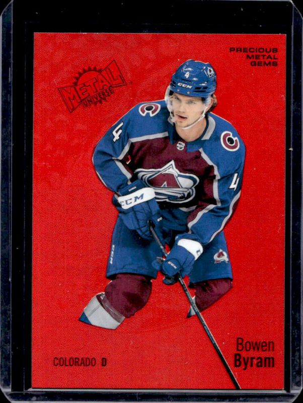 Bowen Byram 2022 Metal Universe #94 Precious Metal Gems Red /100 RAW
