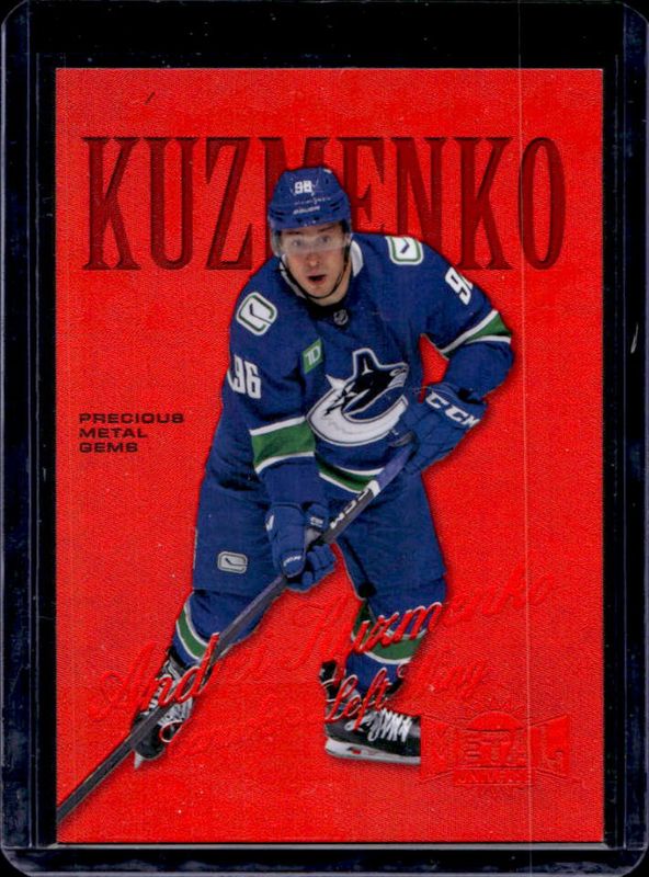 Andrei Kuzmenko 2022 Metal Universe #200 Precious Metal Gems Red /100 Rookie RAW