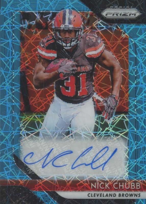 Nick Chubb 2018 Prizm #RA-NC Rookie Autographs - Lazer RAW