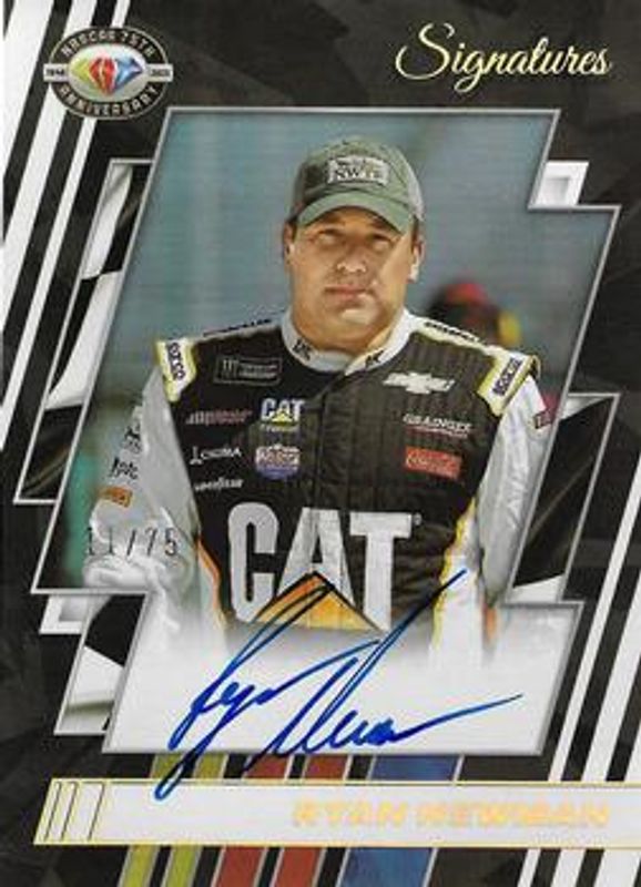 Ryan Newman 2023 Prizm NASCAR #75-RN NASCAR 75th Anniversary Signatures Holo /75 RAW