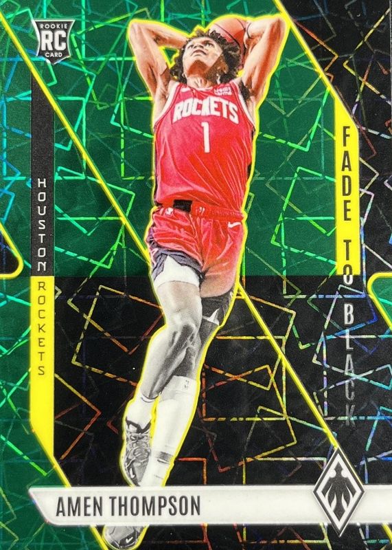 Amen Thompson 2023 Phoenix #21 Fade to Black - Green Lazer /175 Rookie RAW