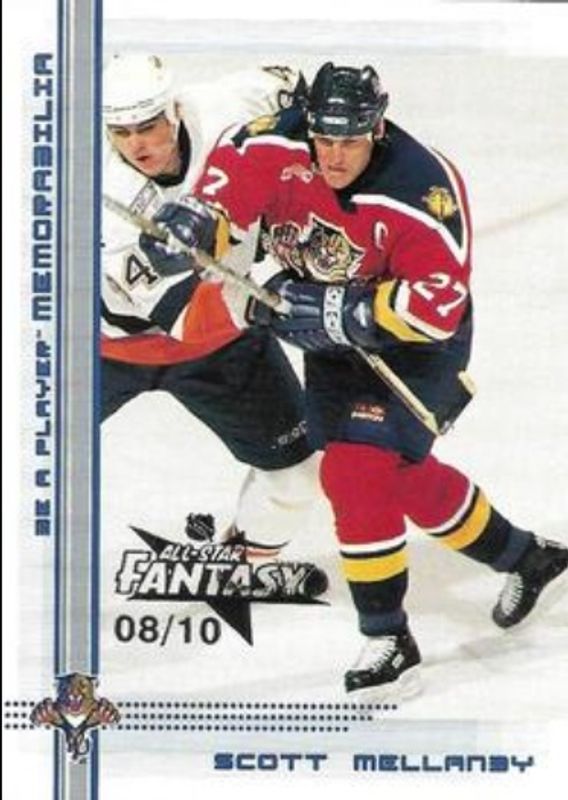 Scott Mellanby 2000 In The Game Be a Player Memorabilia #2 NHL All Star Fantasy Sapphire /10 RAW