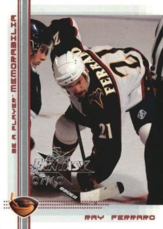 Ray Ferraro 2000 In The Game Be a Player Memorabilia #297 NHL All Star Fantasy Ruby /10 RAW