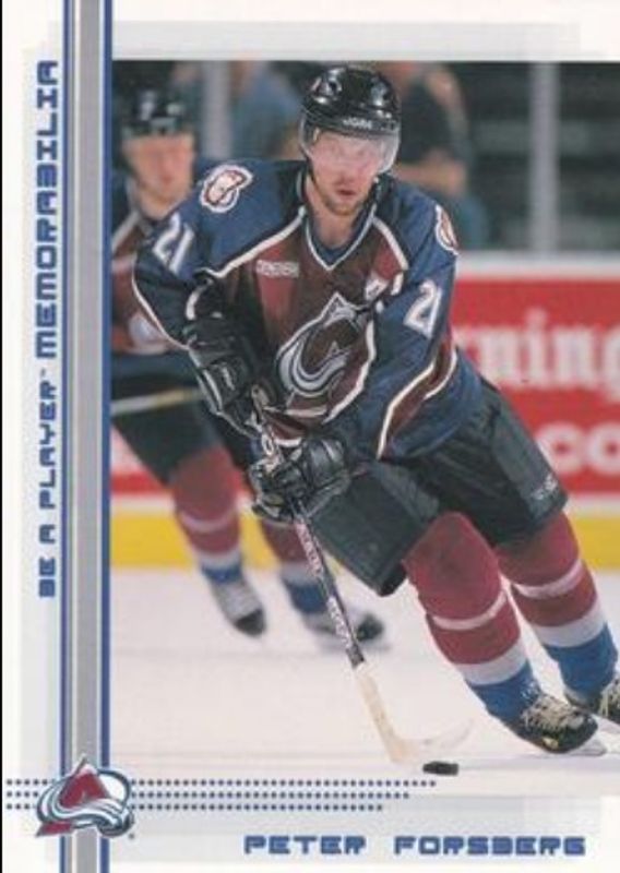 Peter Forsberg 2000 In The Game Be a Player Memorabilia #72 Sapphire /100 RAW