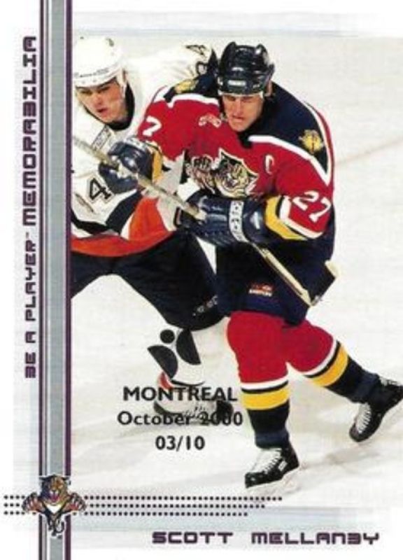 Scott Mellanby 2000 In The Game Be a Player Memorabilia #2 Montreal Olympic Stadium Show Purple /10 RAW