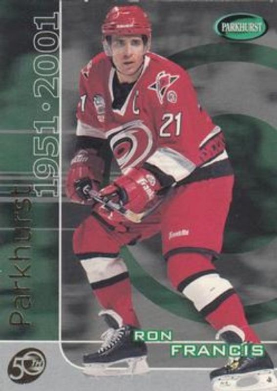 Ron Francis 2000 In The Game Be a Player Memorabilia #P-82 Parkhurst 2000 (50th Anniversary) RAW