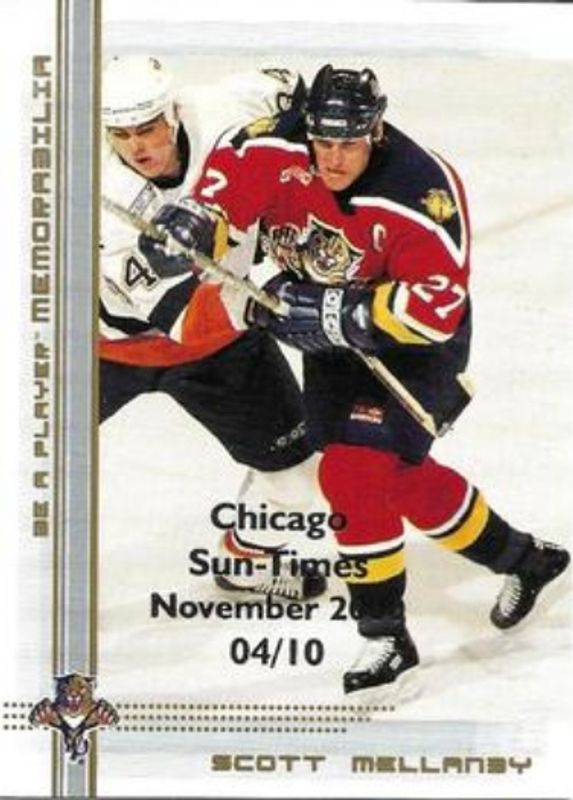 Scott Mellanby 2000 In The Game Be a Player Memorabilia #2 Chicago Sun Times Gold /10 RAW