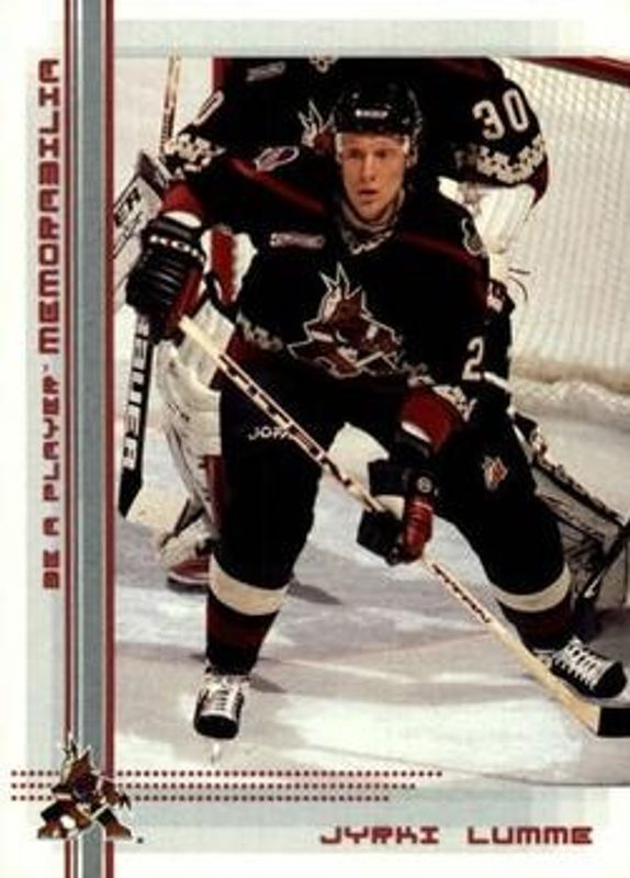 Jyrki Lumme 2000 In The Game Be a Player Memorabilia #280 Ruby /200 RAW