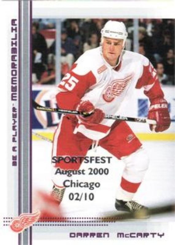 Darren McCarty 2000 In The Game Be a Player Memorabilia #275 Chicago Sportsfest Purple /10 RAW