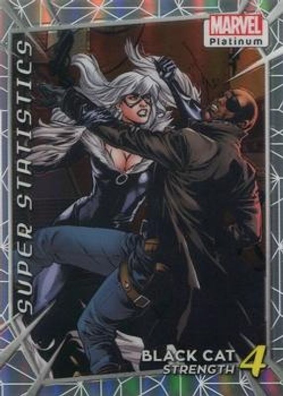 Black Cat 2023 Upper Deck Marvel Platinum #PL16 Super Statistics - Rainbow RAW