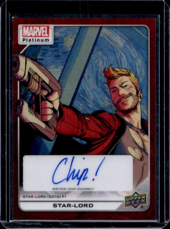 Star-Lord 2023 Upper Deck Marvel Platinum #116 Red Rainbow Autographs RAW