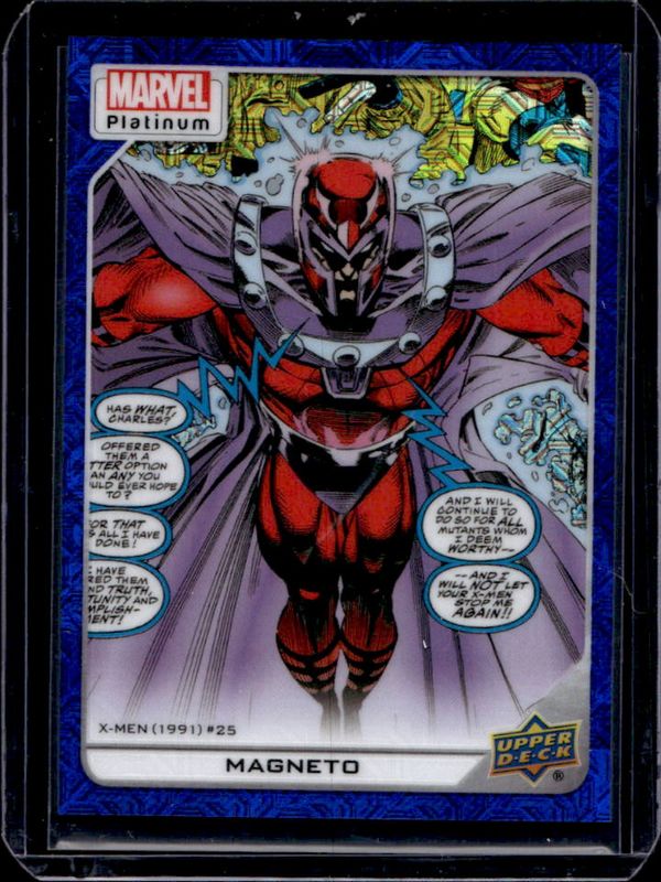 Magneto 2023 Upper Deck Marvel Platinum #181 Blue Traxx /499 RAW