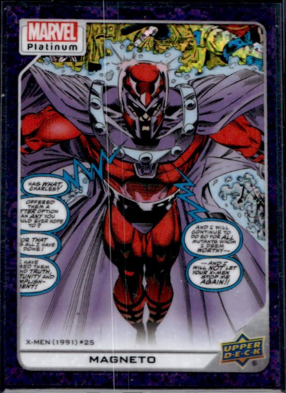 Magneto 2023 Upper Deck Marvel Platinum #181 Purple Pixels /35 RAW
