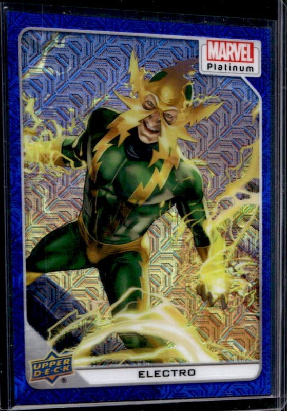 Electro 2023 Upper Deck Marvel Platinum #71 Blue Traxx /499 RAW