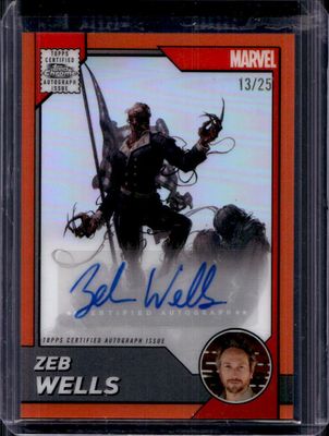 2025 Topps Chrome #AA-ZW Marvel Comic Book Artist & Writer Autographs - Orange Refractor /25