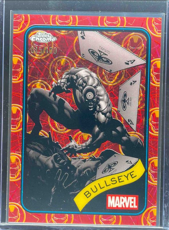 Bullseye 2025 Topps Chrome #30 Iron Man Red & Gold Lazer Refractor /100 RAW