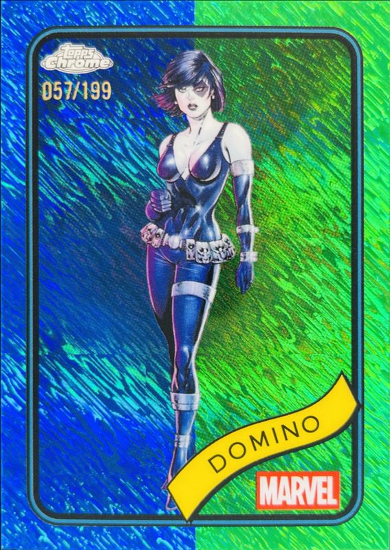 Domino 2025 Topps Chrome #154 Blue & Green Shimmer Refractor /199 RAW