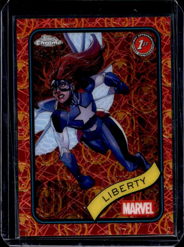 2025 Topps Chrome #198 Iron Man Red & Gold Lazer Refractor /100