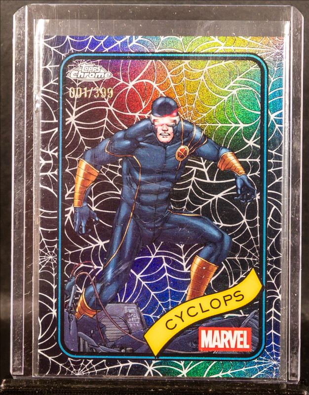 Cyclops 2025 Topps Chrome #107 Spider Web Refractor /399 RAW