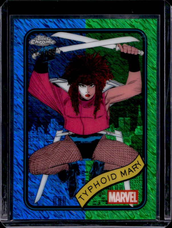 Typhoid Mary 2025 Topps Chrome #123 Blue & Green Shimmer Refractor /199 RAW