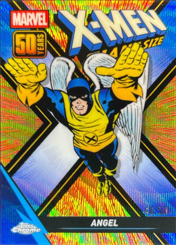 Angel 2025 Topps Chrome #XM-7 X-Men Giant Size 50th Anniversary - Gold Wave /50 RAW