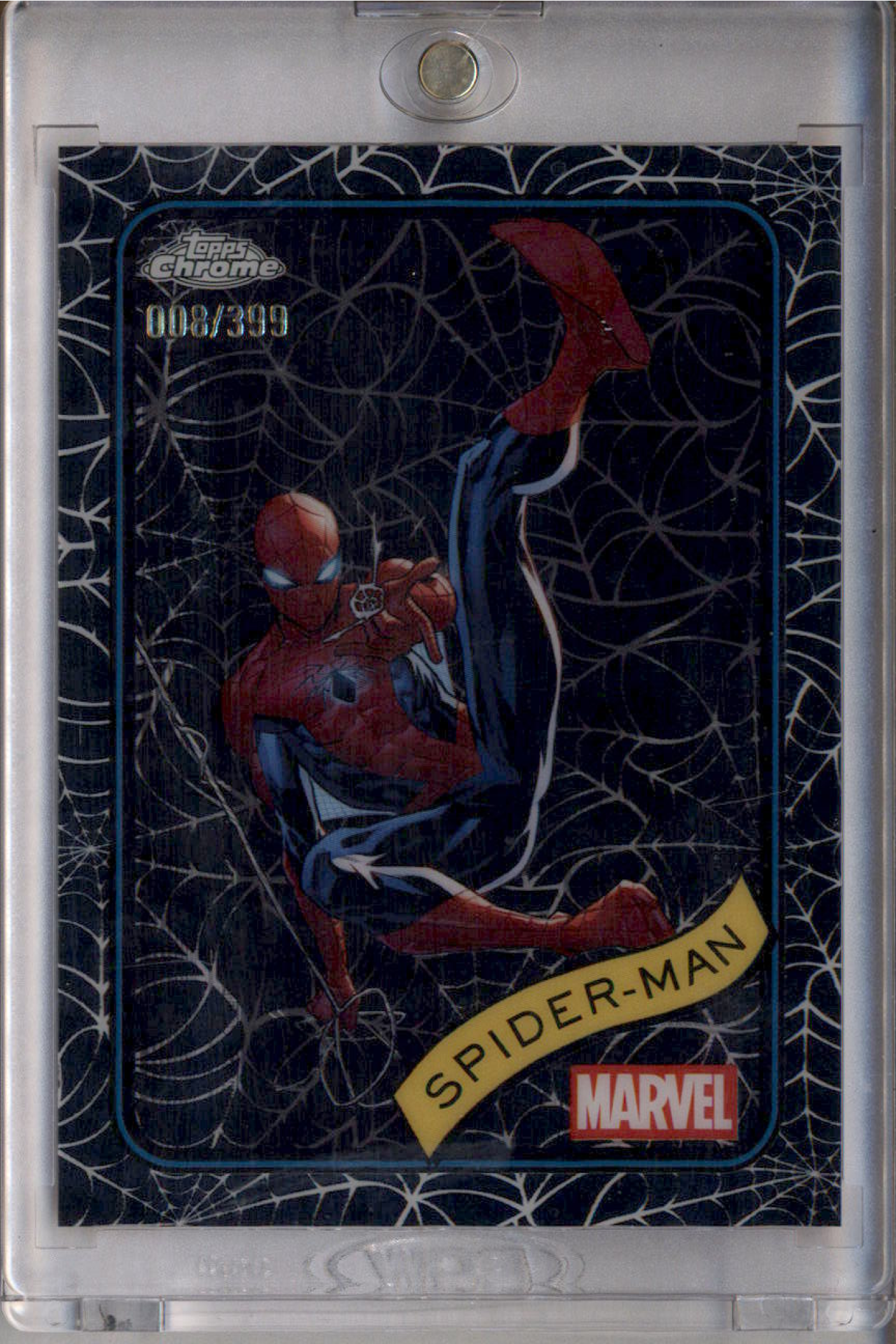 Spider-Man 2025 Topps Chrome #101 Spider Web Refractor /399 Price